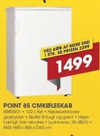 Punkt1 Point 85 Cmkøleskab tilbud