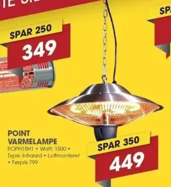 Punkt1 Point Varmelampe tilbud