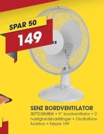 Punkt1 Senz Bordventilator tilbud