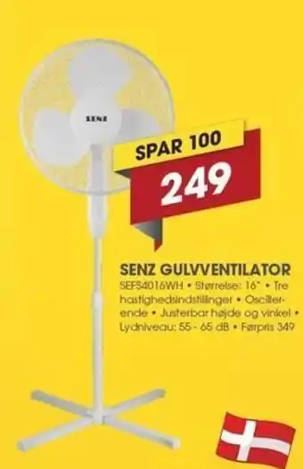 Punkt1 Senz Gulvventilator tilbud
