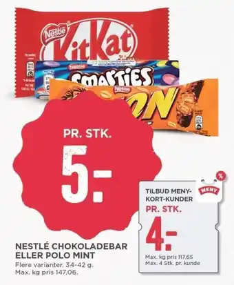 MENY Nestle Chokoladebar tilbud