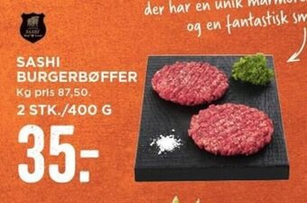 MENY Sashi Burgerbøffer tilbud
