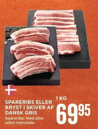 MENY Spareribs Eller Bryst I skiver 1kg tilbud