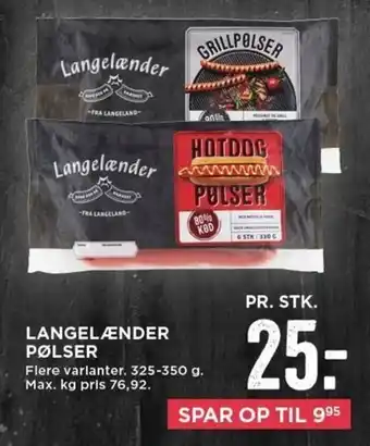 MENY Langelænder Pølser 325-350g tilbud