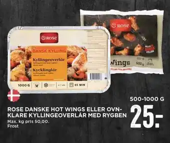 MENY Rose Danske Hot Wings 500-100g tilbud