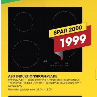 AEG induktionskogeplade