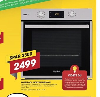 Punkt1 Whirlpool indbygningsovn tilbud