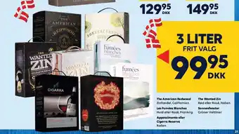 BorderShop The American Redwood, The Wanted Zin, les Fumees Blanches, Sonnenfenster el. Appassimento el. Cigarra Reserva tilbud