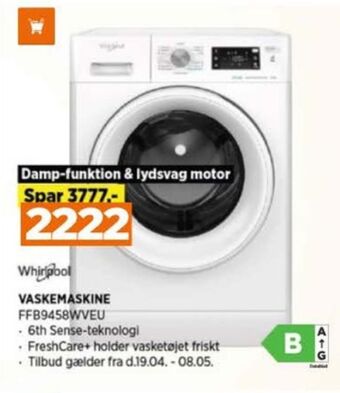 Power Whirlpool vaskemaskine tilbud