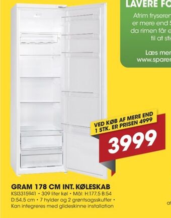 Gram køleskab
