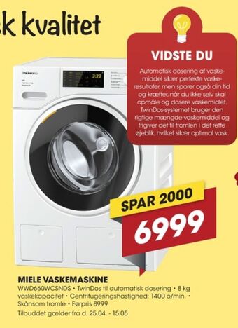 Punkt1 Miele vaskemaskine tilbud