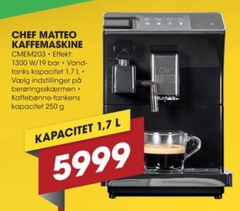 Punkt1 Chef matteo kaffemaskine tilbud