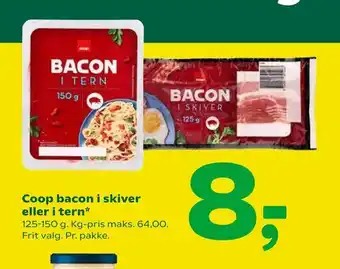 Coop 365 Coop bacon i skiver eller i tern tilbud