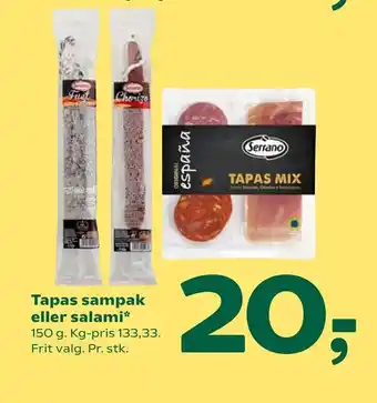 Coop 365 Tapas sampak eller salami tilbud