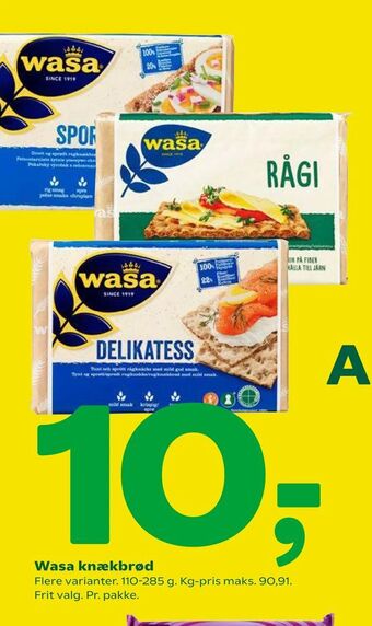 Coop 365 Wasa knækbrød tilbud