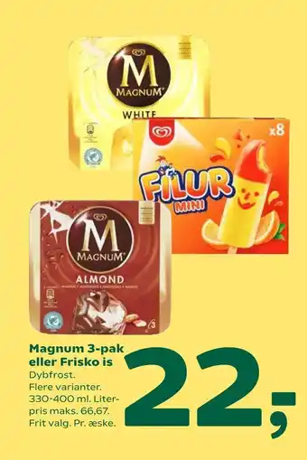 Coop 365 Magnum 3-pak eller Frisko is tilbud