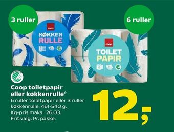 Coop 365 Coop toiletpapir eller køkkenrulle tilbud