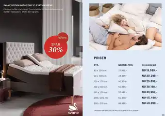Drømmeland Svane motion 6000 zonic elevationsseng tilbud