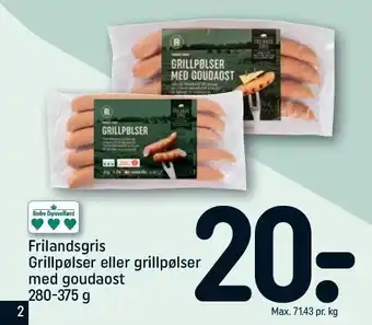REMA 1000 Grillpølser el. grillpølser med goudaost tilbud