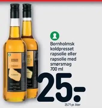 REMA 1000 Bornholmsk koldpresset rapsolie el. rapsolie m. smørsmag tilbud