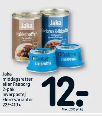 REMA 1000 Jaka middagsretter el. Faaborg 2-pk. leverpostej tilbud