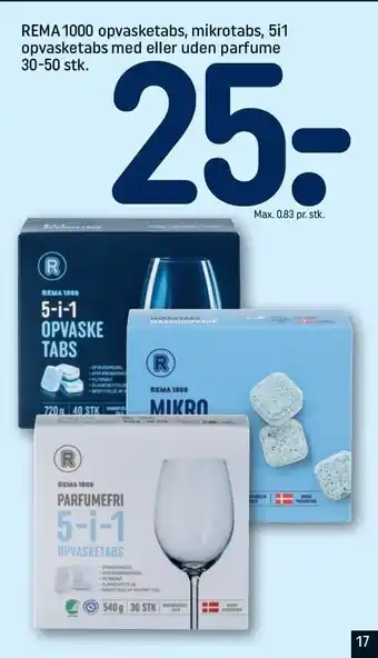 REMA 1000 Rema 1000 opvasketabs, mikrotabs, 5i1 opvasketabs med eller uden parfume tilbud