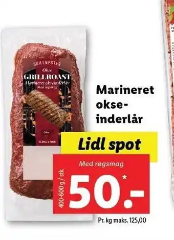 Lidl Marineret okseinderlår tilbud