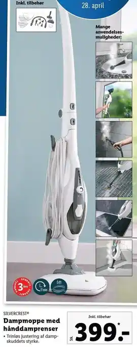 Lidl Dampmoppe m. hånddamprenser tilbud