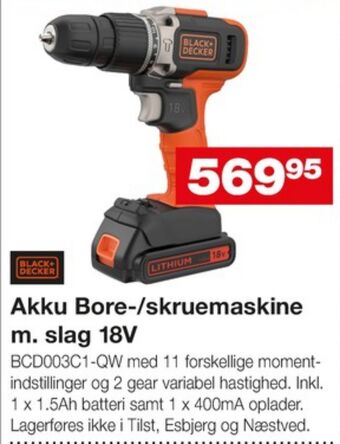 Bauhaus Black&decker bore- og skruemaskine tilbud