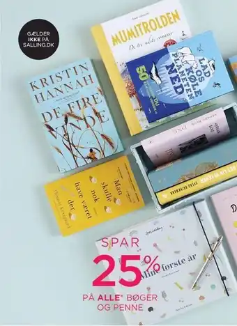 Spar 25% på alle bøger og penne