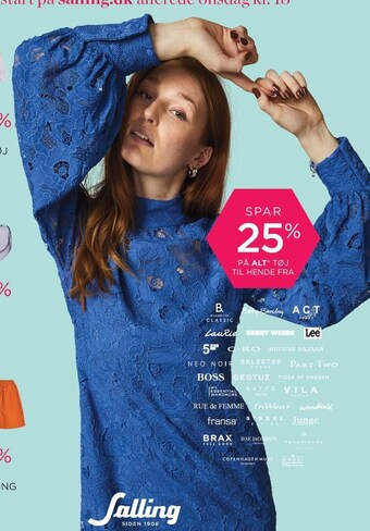Salling Spar 25% på alt tøj til hende tilbud
