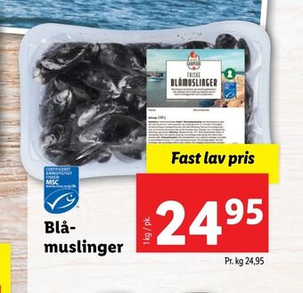 Lidl Blå- muslinger tilbud