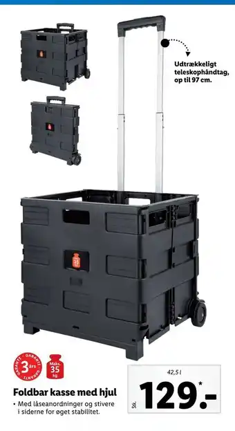 Lidl Foldbar kasse med hjul tilbud