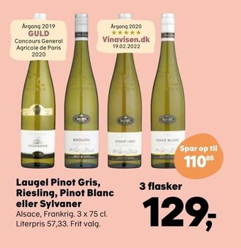 Kvickly Laugel Pinot Gris, Riesling, Pinot Blanc eller Sylvaner tilbud