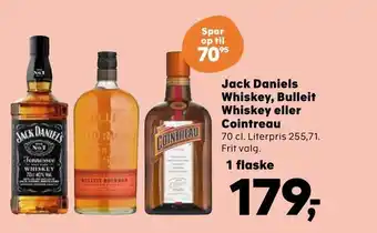 Kvickly Jack Daniels Whiskey, Bulleit Whiskey eller Cointreau tilbud