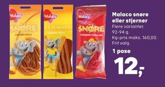 Kvickly Malaco snøre eller stjerner tilbud