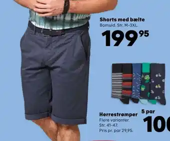 Kvickly Shorts med bælte tilbud
