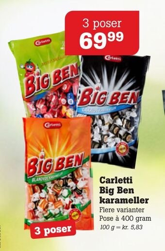 Poetzsch Padborg Carletti Big Ben karameller tilbud