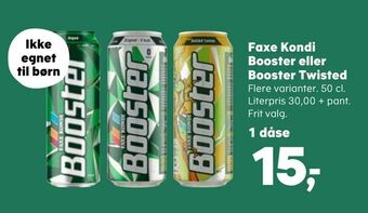 SuperBrugsen Faxe Kondi Booster eller Booster Twisted tilbud