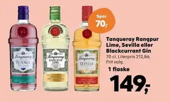 SuperBrugsen Tanqueray Rangpur Lime, Sevilla eller Blackcurrant Gin tilbud