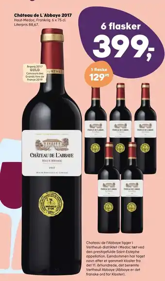 SuperBrugsen Château de L'Abbaye 2017 tilbud