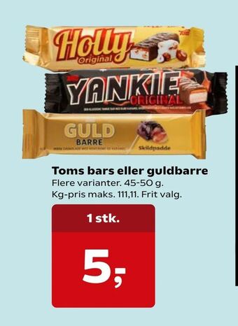 SuperBrugsen Toms bars eller guldbarre tilbud