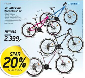 Thansen Mountainbike 24-26" tilbud