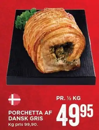 MENY Porchetta af dansk gris pr. 1/2 kg tilbud