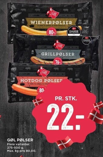 MENY Gøl Pølser tilbud