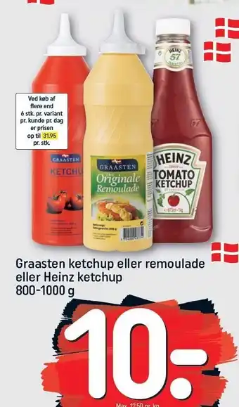 REMA 1000 Graasten ketchup eller remoulade eller Heinz ketchip tilbud