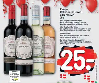 REMA 1000 Pasqua Italiensk rød-,hvid- el. rose tilbud