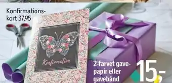 2-farvet gavepapir el. gavebånd