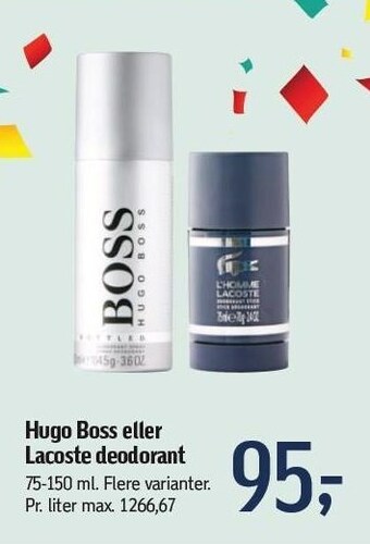 Føtex Hugo Boss eller LAcoste deodorant tilbud