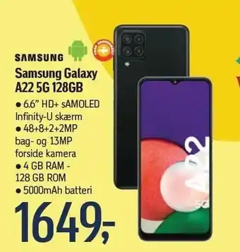 Føtex Samsung Galaxy A22 5G 128GB tilbud